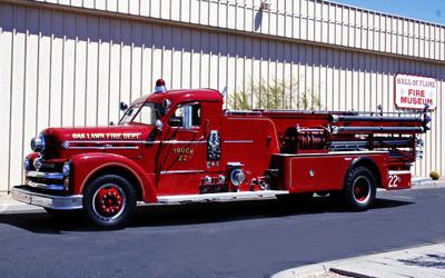 Seagrave  “Anniversary Model” Quad Fire Engine.  1955.  Ex- Oak Lawn, IL