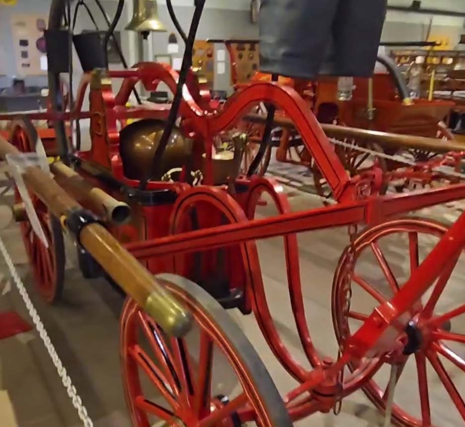 1866 Hunneman Hand-Drawn Pumper and Hose Cart